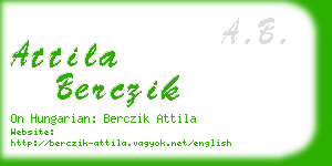 attila berczik business card